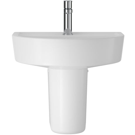 Hudson Reed Luna Wall Hung Basin & Semi Pedestal 520mm wide, 1 Tap Hole White CMA005_1