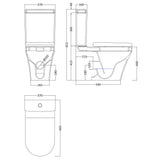 Hudson Reed Luna BTW Close Coupled Toilet & Soft Close Seat White CMA009 LD