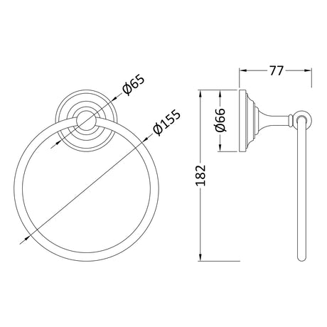 BC Designs Towel Ring Brushed Chrome CMA010BC LD