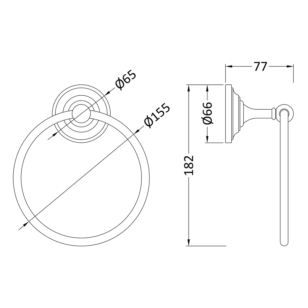 BC Designs Towel Ring Brushed Nickel CMA010BN LD