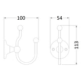 BC Designs Double Robe Hook Brushed Chrome CMA030BC LD