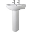Nuie Melbourne Basin & Full Pedestal 550mm wide - 2 Tap Hole CML003