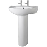 Nuie Melbourne Basin & Full Pedestal 550mm wide - 2 Tap Hole CML003