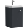 Nuie Core 400mm Wall Hung 1 Door Vanity Unit & Basin Soft Black COR1401