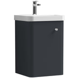 Nuie Core 400mm Wall Hung 1 Door Vanity Unit & Basin Soft Black COR1401