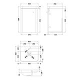 Nuie Core 400mm Wall Hung 1 Door Vanity Unit & Basin Soft Black COR1401 LD