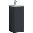 Nuie Core 400mm Floor Standing 1 Door Vanity Unit & Basin Soft Black COR1402