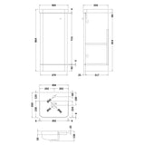 Nuie Core 400mm Floor Standing 1 Door Vanity Unit & Basin Soft Black COR1402 LD