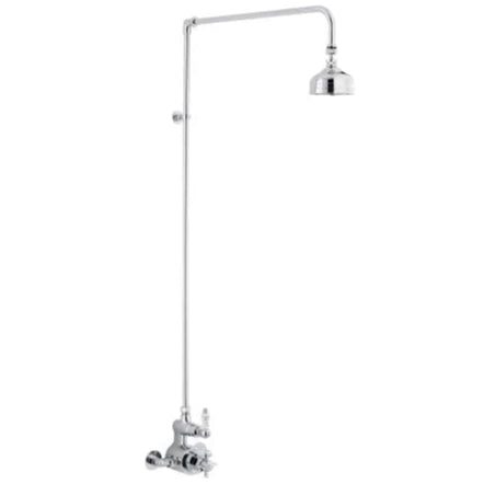 Nuie Edwardian Traditional 1 Outlet Thermostatic Exposed Shower with Rigid Riser Set Chrome CP148
