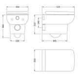 Hudson Reed Arlo Wall Hung Toilet & Soft Close Seat White CPA005 LD