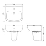 Nuie Ambrose Basin & Semi-Pedestal - 1 Tap Hole CPC024 LD