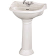 Old London Chancery Basin & Full Pedestal, 1 Tap Hole White CRT002