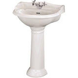 Old London Chancery Basin & Full Pedestal, 1 Tap Hole White CRT002