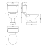 Old London Chancery Close Coupled Toilet With Cistern Lever, Without Seat, Gloss White Gloss White CRT004 LD