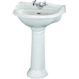 Old London Chancery Basin & Full Pedestal, 1 Tap Hole White CRT007