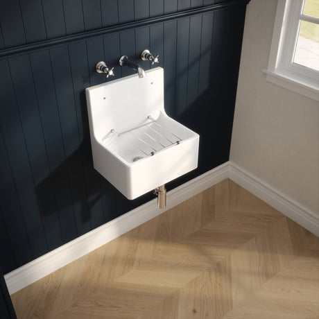Nuie Ceramic Cleaner Sink With Grid 515 x 535 x 393mm CS10121 LS1
