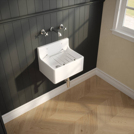 Nuie Ceramic Cleaner Sink With Grid 455 x 362 x 396mm CS10318 LS1