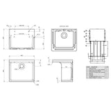 Nuie Ceramic Cleaner Sink With Grid 455 x 362 x 396mm CS10318 LD