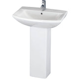 Nuie Asselby Basin & Full Pedestal 600mm wide - 1 Tap Hole CSS002