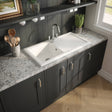 Nuie Modern 1.0 Bowl Ceramic Inset Kitchen Sink & Drainer White Reversible 1010mm x 525mm CT11TF1010 LS