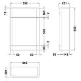 Hudson Reed Solar WC Unit W550mm Pure White CUR141 LD