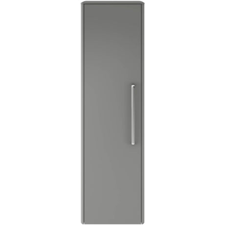 Hudson Reed Solar 1 Door Wall Mounted Tallboy Storage Unit W350 x D250mm Cool Grey CUR262