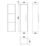 Hudson Reed Solar 1 Door Wall Mounted Tallboy Storage Unit W350 x D250mm Fern Green CUR862 LD