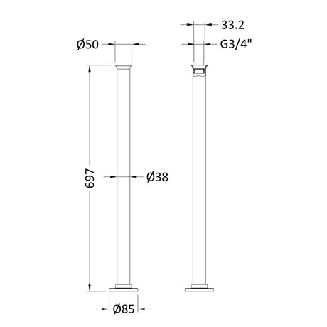 Hudson Reed Standpipes Chrome DA311 LD
