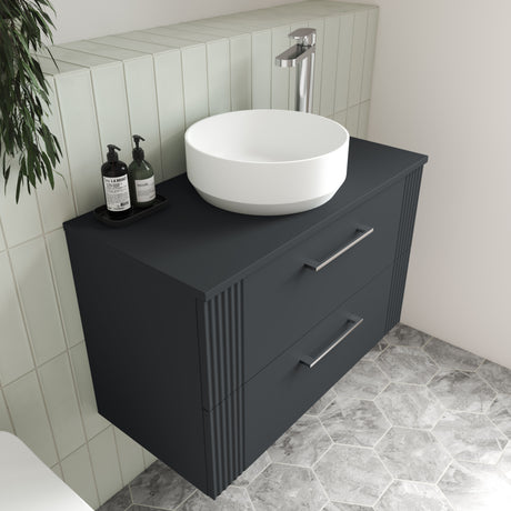 Nuie Round Countertop Basin H120mm x W350mm x D350mm - 0 Tap Hole White NBV162 LS