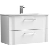 Nuie Deco 800mm Wall Hung 2 Drawer Vanity Unit & Basin