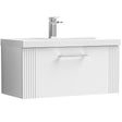 Nuie Deco 800mm Wall Hung 1 Drawer Vanity Unit & Basin Satin White DPF196A