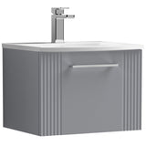 Nuie Deco 500mm Wall Hung 1 Drawer Vanity Unit & Basin Satin Grey DPF291G