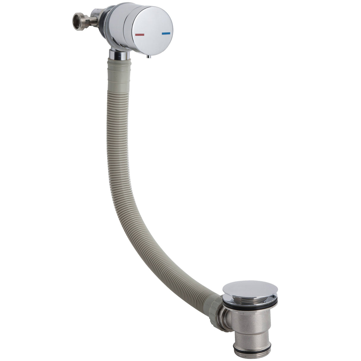 Nuie Round Freeflow Bath Filler Pop-Up Waste & Overflow with Single Lever E301 Chrome