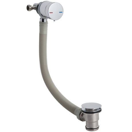 Nuie Round Freeflow Bath Filler Pop-Up Waste & Overflow with Single Lever E301 Chrome