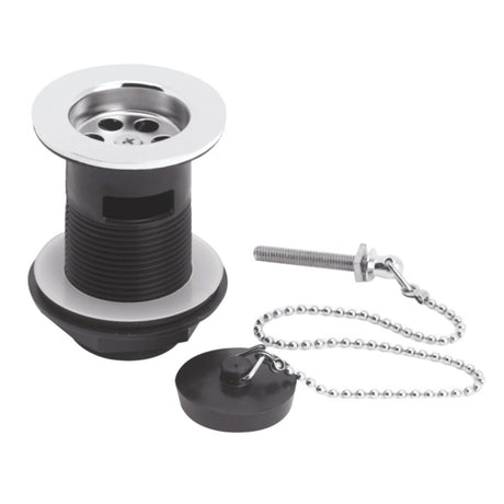 Nuie Contract Basin Waste with Poly Plug & Ball Chain Slotted Chrome E308