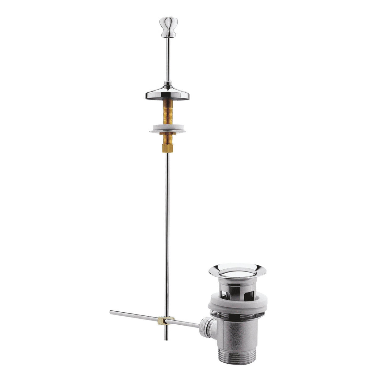 Nuie Traditional Basin Pull-Up Waste Slotted Chrome/White E313_1