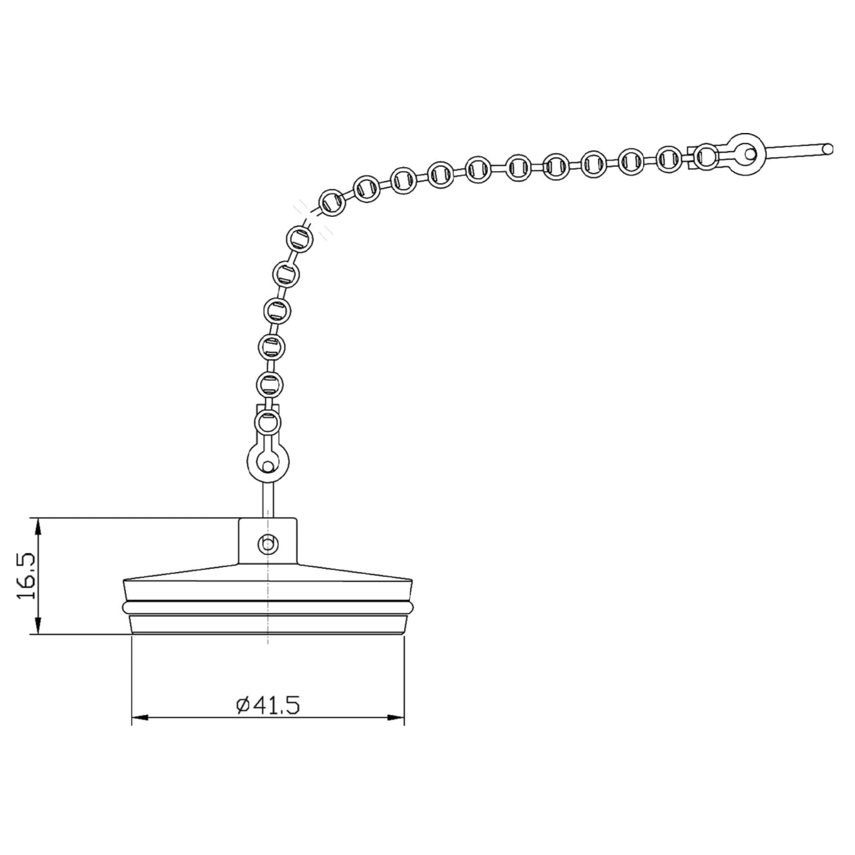 Nuie Bath Plug & Ball Chain Chrome E315 LD