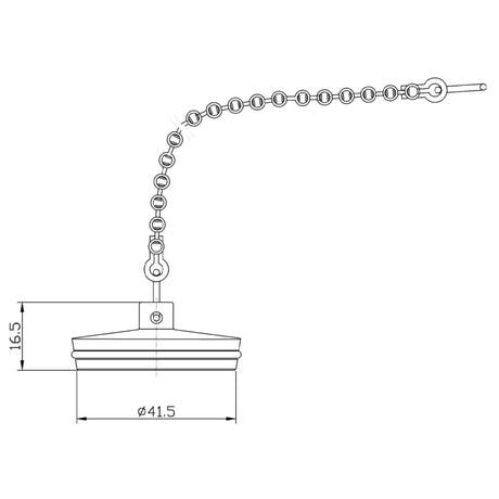 Nuie Bath Plug & Ball Chain Chrome E315 LD