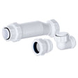 Nuie In-line One Way Waste Trap For Furniture Basins White E323