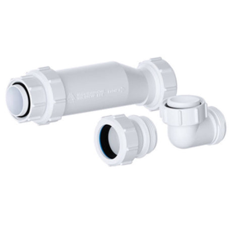 Nuie In-line One Way Waste Trap For Furniture Basins White E323