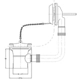 Nuie Retainer Bath Waste With Overflow - Brass Plug & Ball Chain Chrome E347 LD