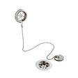 Nuie Retainer Bath Waste With Overflow - Brass Plug & Ball Chain Chrome E347