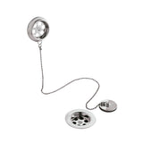 Nuie Retainer Bath Waste With Overflow - Brass Plug & Ball Chain Chrome E347