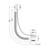 Nuie Retainer Bath Waste With Overflow - Brass Plug & Link Chain Chrome E348 LD