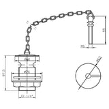 Nuie Basin Waste With Brass Plug & Link Chain Slotted Chrome E353 LD