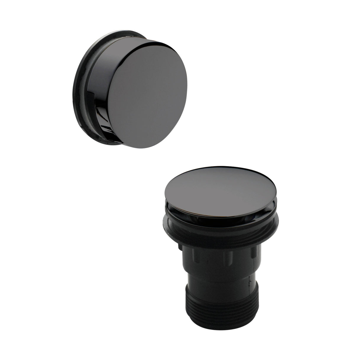 Nuie Easyclean Push Button Minimalist Bath Waste & Overflow E727 Brushed Pewter