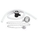 Nuie Extended Retainer Bath Waste With Overflow - Brass Plug & Link Chain Chrome EA329