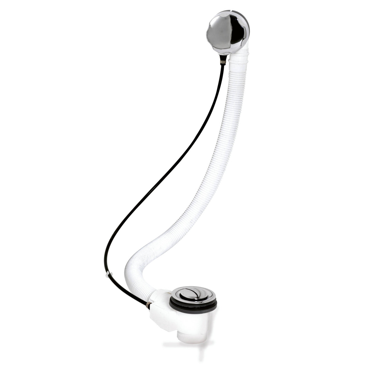 Nuie Round Extended Bath Pop-up Waste & Overflow Chrome EA333