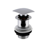 Nuie Square Push Button Basin Waste Slotted Chrome EK307