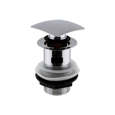 Nuie Square Push Button Basin Waste Slotted Chrome EK307